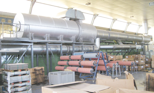 General view of the installation with recuperative thermal oxidizer 